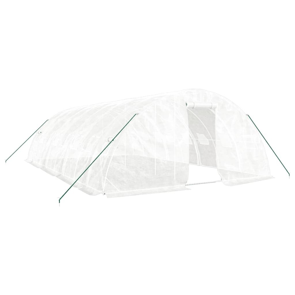 Prolenta Premium - Szklarnia z ramą stalową biała 40 m² 8x5x2,3 m
