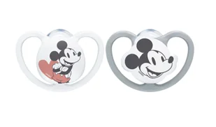 NUK Disney Mickey Mouse Klasyczny smoczek dziecięcy Ortodontyczne Silikon Szary, Biały - Smoczki uspokajające - miniaturka - grafika 1