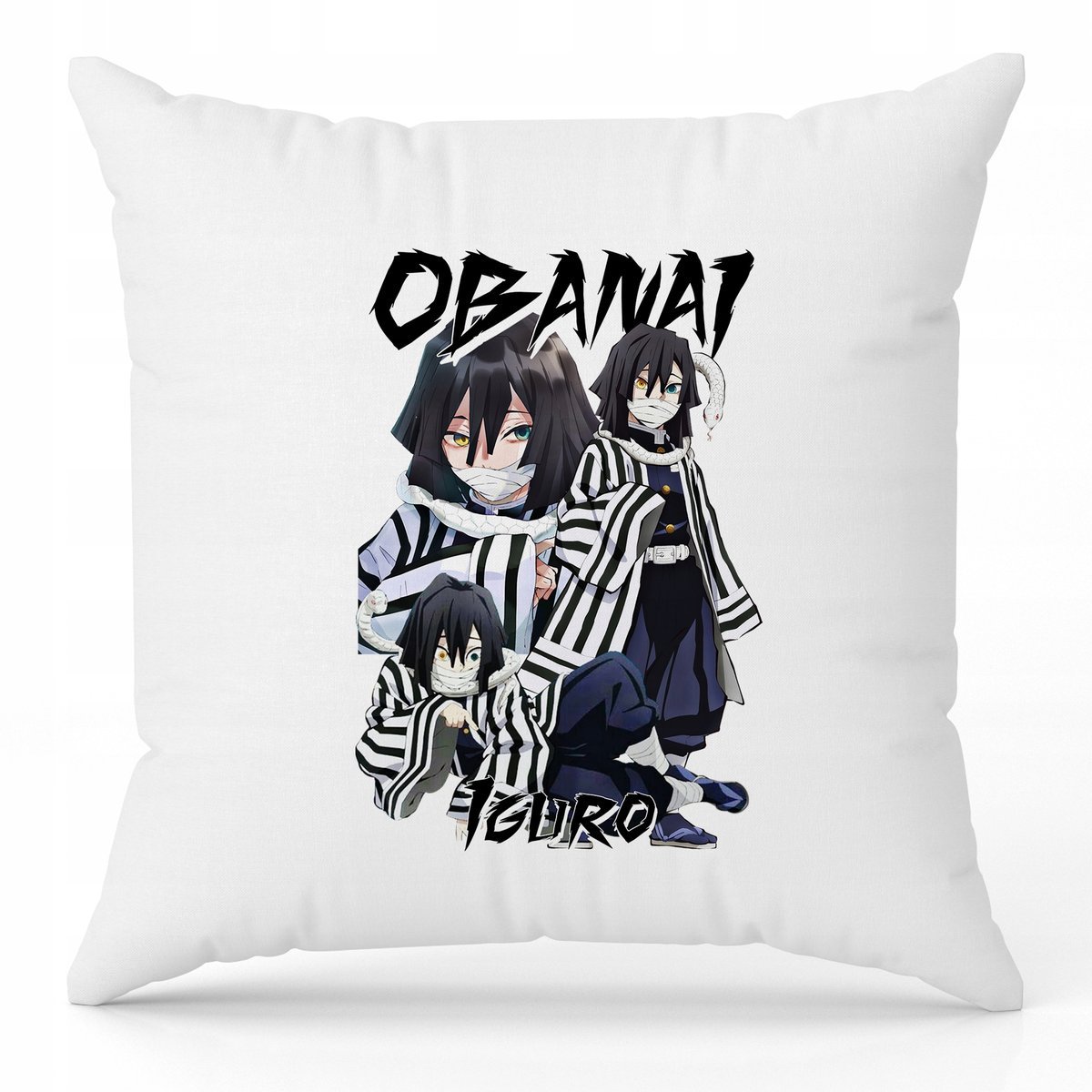 Poduszka Biała Ozdobna 40cm x 40cm OBANAI IGURO Film Anime Na Prezent Wzory