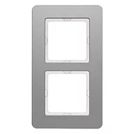 Klawisze i ramki - Hager polo Q.7 Ramka podwójna aluminium 10126074 10126074 - miniaturka - grafika 1