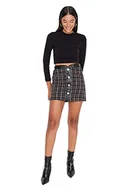 Spódnice - Trendyol Damska spódnica damska mini liniowa, czarna, 42, Czarny, 68 - miniaturka - grafika 1