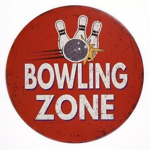 Tabliczka dekoracyjna metalowa BOWLING ZONE - Tablice i flipcharty - miniaturka - grafika 1