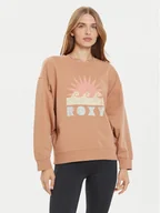 Bluzy damskie - Roxy Bluza Line Up ERJFT04874 Beżowy Relaxed Fit - miniaturka - grafika 1