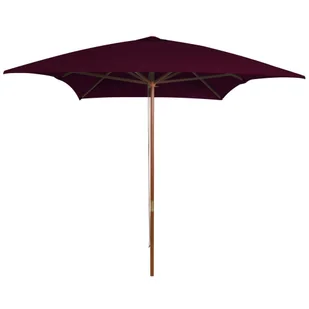 vidaXL Parasol ogrodowy na drewnianym słupku, czerwony, 200x300 cm 313758 - Parasole ogrodowe - miniaturka - grafika 1