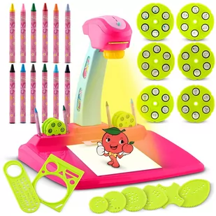 Projektor do nauki rysowania rzutnik Ricokids różowy - Tablice dla dzieci - miniaturka - grafika 1