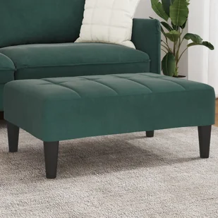 vidaXL VidaXL Footstool Dark Green 30.3"x21.7"x12.2" Velvet - Fotele - miniaturka - grafika 1
