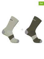 Skarpetki męskie - SALOMON Skarpety funkcyjne (2 pary) "Evasion Crew" w kolorze khaki - miniaturka - grafika 1