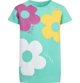 Bluzki dla dziewczynek - Tunika z krótkim rękawem dla dziewczynki, z motywem kwiatowym, zielona 9-13 lat - miniaturka - grafika 1