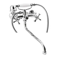 Baterie wannowe i prysznicowe - Bateria wannowa z widełkami z wylewką typu S Roma chrom Invena - miniaturka - grafika 1