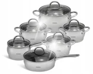 Zestawy garnków i patelni - ZESTAWY GARNKÓW 12 SZTUK STALI NIERDZEWNEJ EDENBERG Z MARMUROWĄ PATELNIĄ - miniaturka - grafika 1