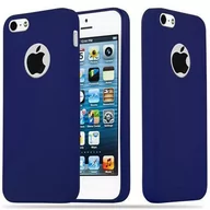 Etui i futerały do telefonów - Pokrowiec Do Apple iPhone 5 / 5S / SE 2016 Etui w CANDY CIEMNY NIEBIESKI TPU Silikon Obudowa Case Cover Ochronny Plecki Cadorabo - miniaturka - grafika 1