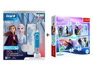 Szczoteczki do zębów dla dzieci - ORAL-B D100 Kids Frozen rotacyjna + etui + PUZZLE 4w1 - Magia w lesie - miniaturka - grafika 1