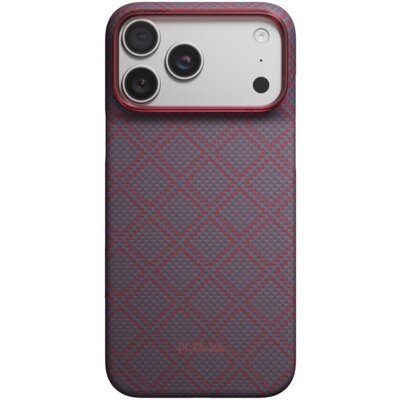 Etui PITAKA Edge Case Argyle MagSafe do Apple iPhone 17 Pro Max/18 Pro Max Niebiesko-czerwony