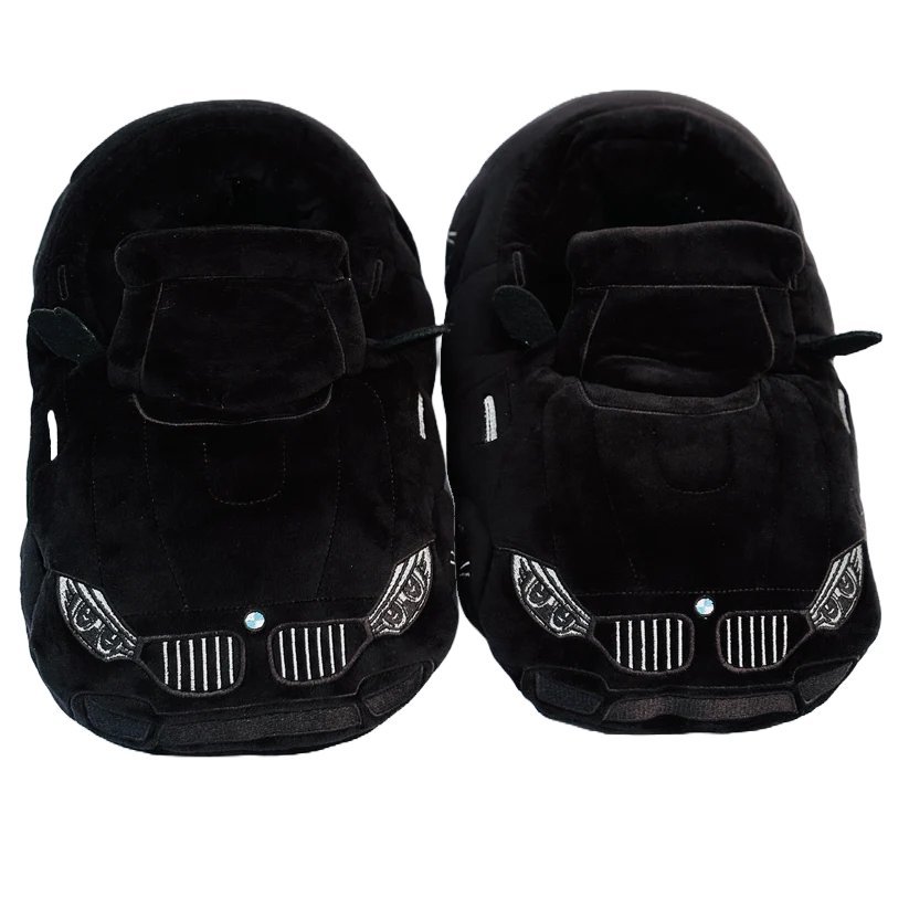Kapcie pluszowe inspirowane BMW M3 M4 domowe czarne uniwersalne r. 35-44