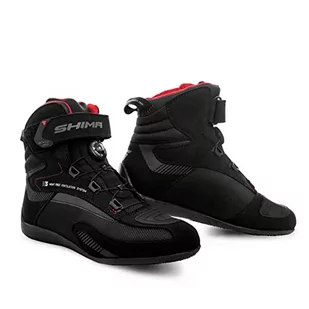 SHIMA EXO Vented damskie buty motocyklowe - przewiewne, wzmocnione, miejskie buty motocyklowe z zapięciem ATOP, ochraniaczami kostki, antypoślizgową podeszwą i nadkładką zmiany biegów (Czarne, 37) - Buty motocyklowe - miniaturka - grafika 1