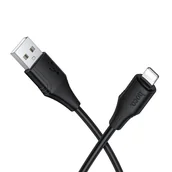 Kable USB - Kabel Silikonowy USB A do Lightning Hoco 2,4A 1 m X124 czarny - miniaturka - grafika 1