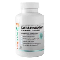 Suplementy naturalne - MyVita Kwas masłowy otoczkowany maślan sodu 360 mg 60 kapsułek vege 5903021592125 - miniaturka - grafika 1