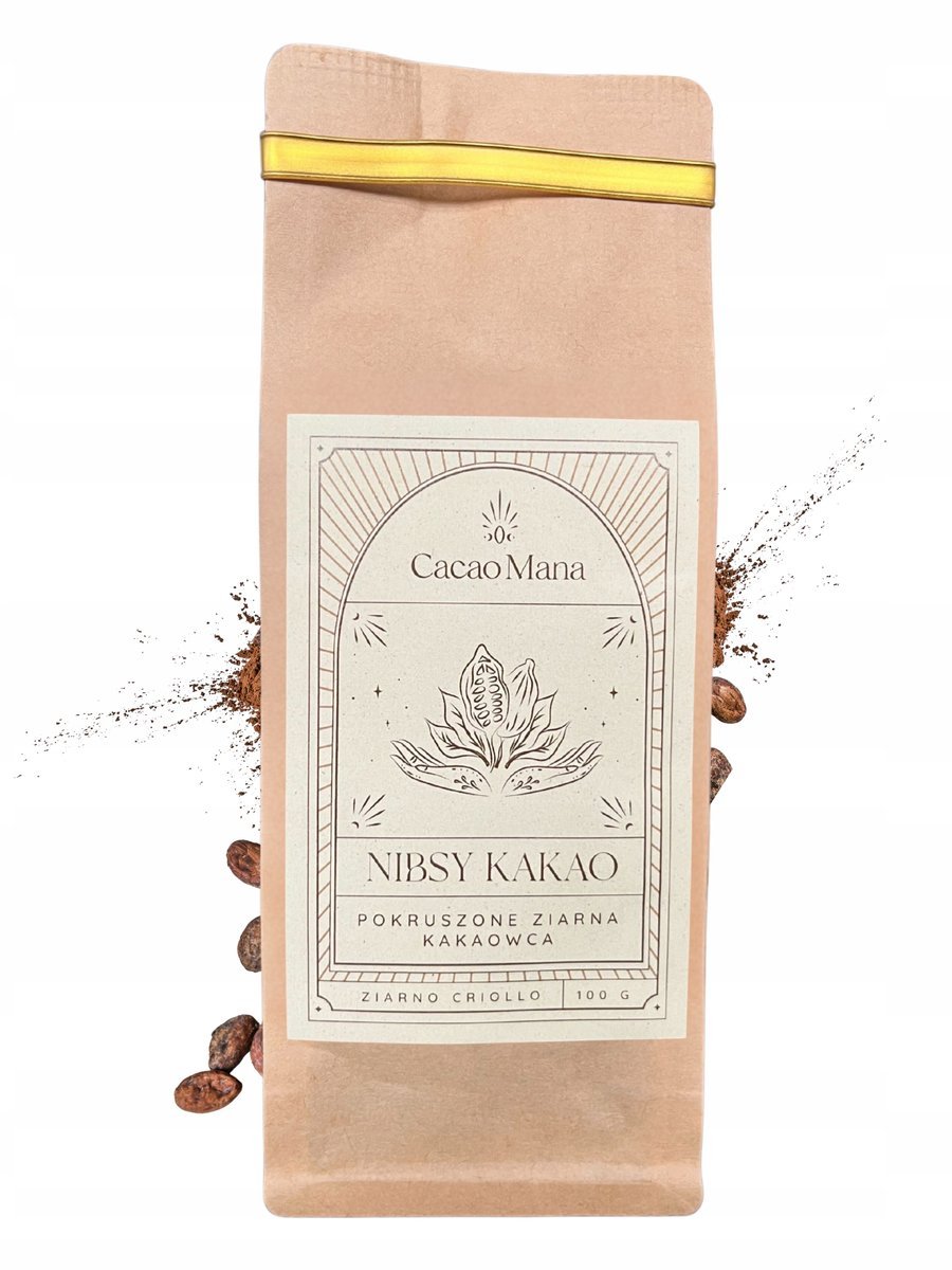 CacaoMana Nibsy Kakao Pokruszone i prażone ziarna kakaowca 100 g Criollo