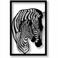 Dekoracje domu - Zebry Obraz Ażurowy Loft Obraz 3D Dekoracja do salonu/ Kuchni - miniaturka - grafika 1
