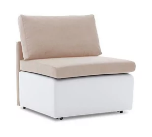 Fotel do salonu, rozkładany, Agi, 83x86x69 cm, beżowy, biały - Fotele - miniaturka - grafika 1