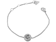 Bransoletki - Bransoletka GUESS z logiem w kółku zdobiona cyrkoniami na łańcuszku - miniaturka - grafika 1