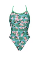 Stroje kąpielowe - ARENA Damski strój kąpielowy Challenge Back MaxLife One Piece Swimsuit kostium kąpielowy, Polka Cherry Golf zielony/różowy, 26 - miniaturka - grafika 1