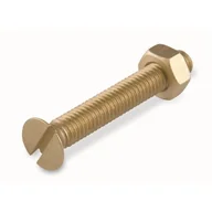 Śruby i nakrętki - SUKI Śruba maszynowa M4 x 16 mm, łeb płaski mosiądz - miniaturka - grafika 1