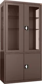 Meble i wyposażenie gabinetów medycznych - MDBW/2s.8017 szafa lekarska 2-skrzydłowa 2-komorowa brązowa - miniaturka - grafika 1