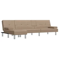 Narożniki - Sofa rozkładana L, cappuccino, 255x140x70 cm, sztu - miniaturka - grafika 1