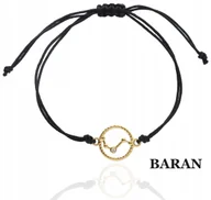 Bransoletki - ZŁOTA bransoletka sznurkowa BARAN znak zodiaku srebro 925 kolory - miniaturka - grafika 1