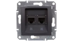 Schneider Electric SEDNA Gniazdo komputerowe 2 podwójne 2xRJ45 kat.5e grafit SDN4400170 SDN4400170/SCH - Gniazdka elektryczne - miniaturka - grafika 1