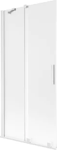 Mexen Velar parawan nawannowy 2-skrzydłowy rozsuwany 90 x 150 cm, szron, biały - 896-090-000-31-20 - Parawany nawannowe - miniaturka - grafika 1