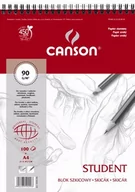 Szkolne artykuły papiernicze - Canson . Blok szkicowy Student A4 90g 100ark ziarnisty (na spirali) (czerwony) (100553697) - miniaturka - grafika 1