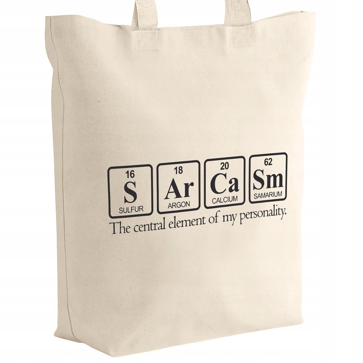 Torba bawełniana z dnem na zakupy SARCASM Pierwiastki Miłośnik Sarkazmu