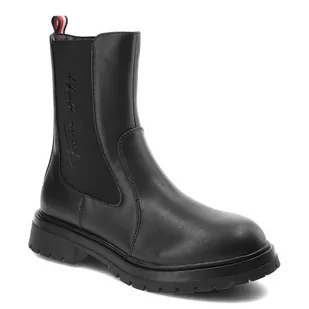 Czarne Botki Tommy Hilfiger Modne Buty Damskie - Botki damskie - miniaturka - grafika 1