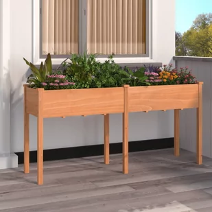 vidaXL Kwietnik z wyściółką, brązowy, 161x45x76 cm, drewno jodłowe - Pozostałe narzędzia ogrodowe - miniaturka - grafika 1