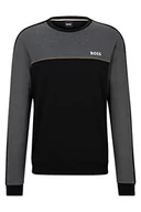 Bluzy męskie - BOSS Męska bluza dresowa z mieszanki bawełny z haftem z logo, czarny (Black1), XXL - miniaturka - grafika 1