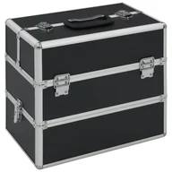 Kosmetyczki, organizery i kuferki - Vida Kuferek na kosmetyki 37 x 24 x 35 cm czarny aluminiowy V-91837 - miniaturka - grafika 1