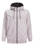 Bluzy męskie - JACK & JONES PLUS Męska bluza Jcoair Sweat Zip Hood Pls bluza z kapturem, fioletowy lód / szczegóły: melanż, 4XL, Fioletowy lód/szczegóły: melanż - miniaturka - grafika 1