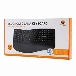 Powerton LANA, Klawiatura ergonomiczna CZ/SK, przewodowa (USB), czarna  WPK500E CZ/SK - Klawiatury - miniaturka - grafika 9