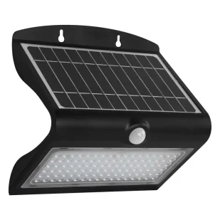 Nowoczesny czarny kinkiet solarny z czujką ruchu - 6.8W Aviles 4X - Lampy ogrodowe - miniaturka - grafika 1