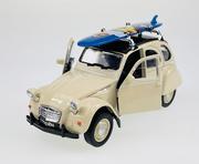 Samochody i pojazdy dla dzieci - Welly Citroen 2Cv Z Deską Beżowy 1:34 Samochód Nowy Metalowy Model - miniaturka - grafika 1