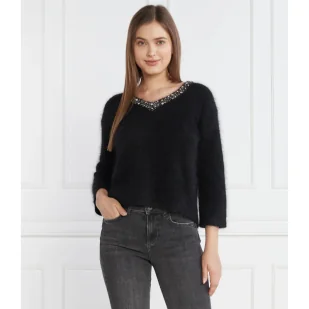 Liu Jo Wełniany sweter | Oversize fit - Swetry damskie - miniaturka - grafika 1