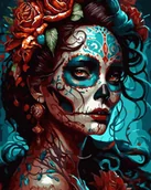 Malowanie po numerach - Malowanie Po Numerach 40X50 Gotycka kobieta - miniaturka - grafika 1