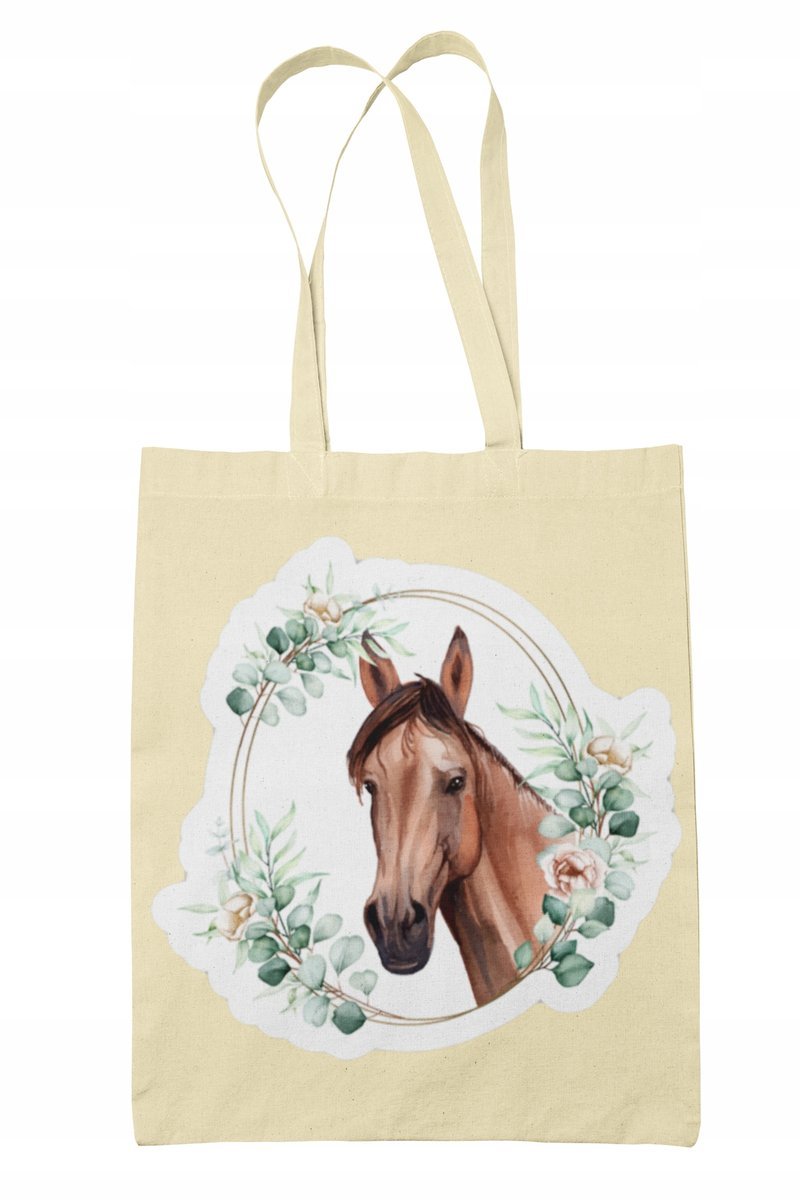 Torba Shopper-materiałowa-na ramie-konie-prezent