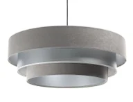 Lampy sufitowe - Szaro-srebrna potrójna lampa wisząca - 5X S443 Almira - miniaturka - grafika 1