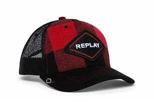 Replay Męska czapka z daszkiem typu trucker, 1592 BLACK + BLOOD RED, jeden rozmiar - Czapki damskie - miniaturka - grafika 1