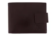 Portfele - Skórzany portfel męski Orsatti M06B w kolorze brązowym, poziomy z zapięciem - miniaturka - grafika 1