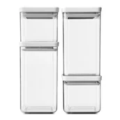 Pojemniki kuchenne - Brabantia Pojemniki kuchenne kwadratowe 4 szt. jasnoszare 122569 - miniaturka - grafika 1