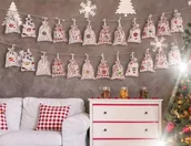 Ozdoby bożonarodzeniowe - KALENDARZ ADWENTOWY DLA DZIECI DIY WORECZKI WISZĄCY PREZENTY SZNUREK ZESTAW - miniaturka - grafika 1